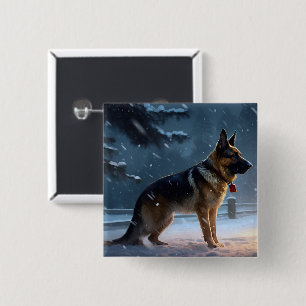 German Shepherd Weihnachtsfeiertage Button