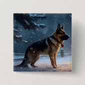 German Shepherd Weihnachtsfeiertage Button (Vorderseite)