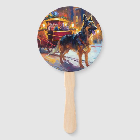 German Shepherd Weihnachtsfeiertage Fächer (Vorderseite)