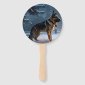 German Shepherd Weihnachtsfeiertage Fächer (Rückseite)