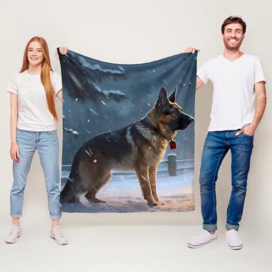 German Shepherd Weihnachtsfeiertage Fleecedecke (Beispiel)
