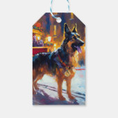 German Shepherd Weihnachtsfeiertage Geschenkanhänger (Rückseite)