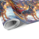 German Shepherd Weihnachtsfeiertage Geschenkpapier (Rolleneckpunkt)