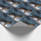 German Shepherd Weihnachtsfeiertage Geschenkpapier (Ecke)