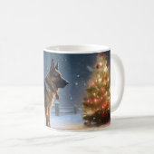 German Shepherd Weihnachtsfeiertage Kaffeetasse (VorderseiteRechts)
