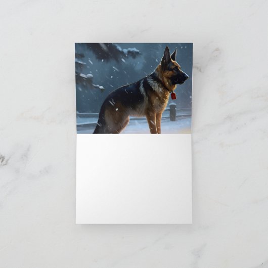 German Shepherd Weihnachtsfeiertage Karte (Innenseite)