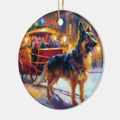 German Shepherd Weihnachtsfeiertage Keramik Ornament (Links)