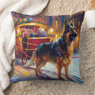 German Shepherd Weihnachtsfeiertage Kissen