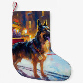 German Shepherd Weihnachtsfeiertage Kleiner Weihnachtsstrumpf (Vorderseite)