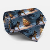 German Shepherd Weihnachtsfeiertage Krawatte (Gerollt)