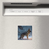 German Shepherd Weihnachtsfeiertage Magnet (In Situ (Geschirrspüler))