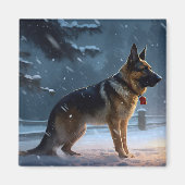 German Shepherd Weihnachtsfeiertage Magnet (Vorne)