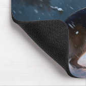 German Shepherd Weihnachtsfeiertage Mousepad (Ecke)