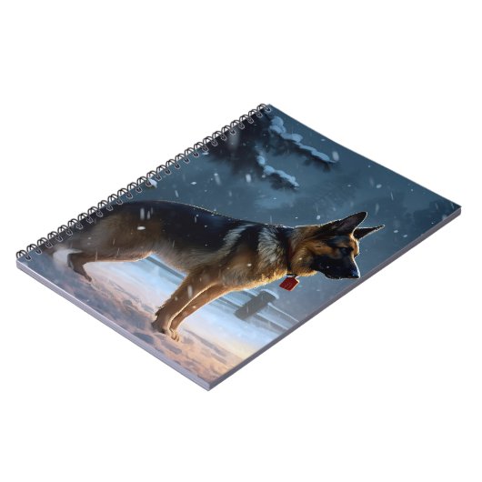 German Shepherd Weihnachtsfeiertage Notizblock (Linke Seite)