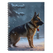 German Shepherd Weihnachtsfeiertage Notizblock (Vorderseite)