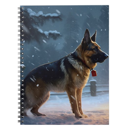 German Shepherd Weihnachtsfeiertage Notizblock (Vorderseite)
