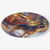 German Shepherd Weihnachtsfeiertage Pappteller (Schrägansicht)