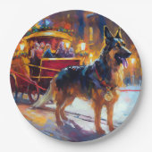 German Shepherd Weihnachtsfeiertage Pappteller (Vorderseite)