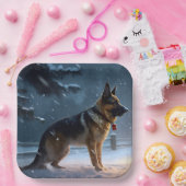 German Shepherd Weihnachtsfeiertage Pappteller (Party)