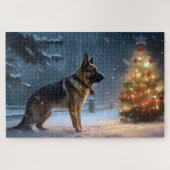 German Shepherd Weihnachtsfeiertage Puzzle (Horizontal)