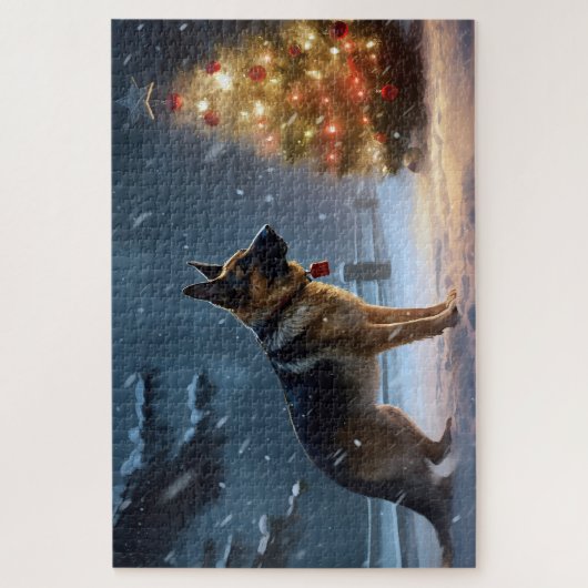 German Shepherd Weihnachtsfeiertage Puzzle (Vertikal)