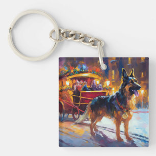 German Shepherd Weihnachtsfeiertage Schlüsselanhänger