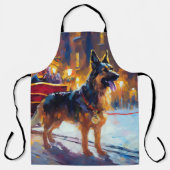 German Shepherd Weihnachtsfeiertage Schürze (Vorderseite)