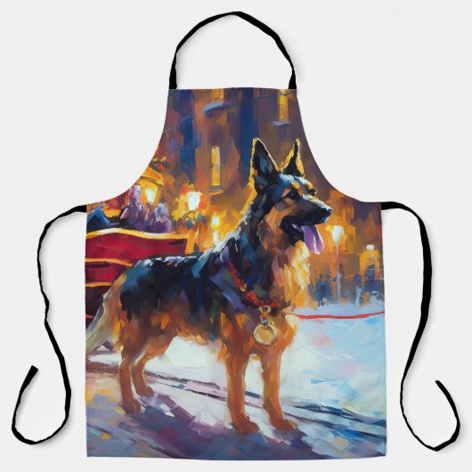 German Shepherd Weihnachtsfeiertage Schürze (Vorderseite)
