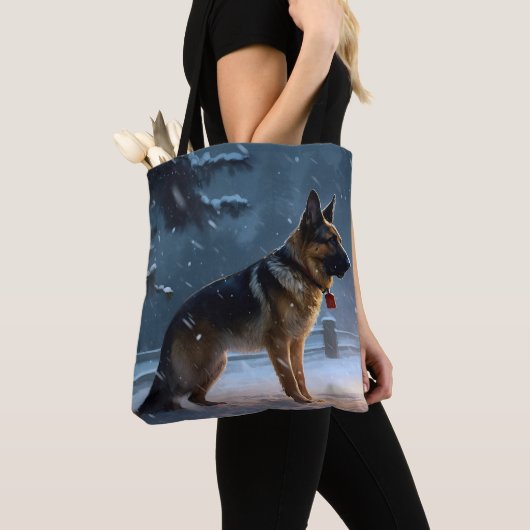 German Shepherd Weihnachtsfeiertage Tasche (Von Nahem)