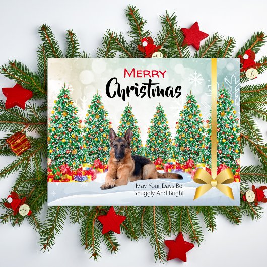 German Shepherd Weihnachtsgrüße Feiertagspostkarte