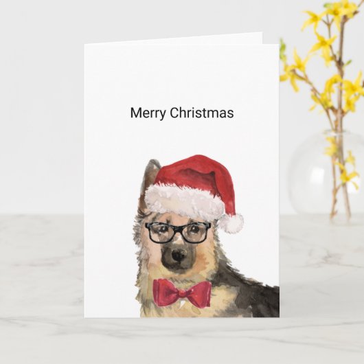 German Shepherd Weihnachtskarte Karte (Gelbe Blume)