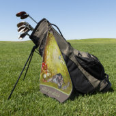 German Shepherd Welppy Fantasy Dog Art Personalisi Golfhandtuch (Gras)