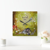 German Shepherd Welppy Fantasy Personalisiert Quadratische Wanduhr (Zuhause)