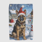 German Shepherd Winter Wonderland Christmas Joy Golfhandtuch (Vorderseite)