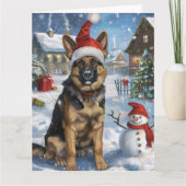 German Shepherd Winter Wonderland Christmas Joy Karte (Vorderseite)