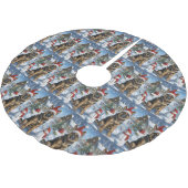 German Shepherd Winter Wonderland Christmas Joy Polyester Weihnachtsbaumdecke (Schrägansicht)
