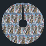 German Shepherd Winter Wonderland Christmas Joy Polyester Weihnachtsbaumdecke<br><div class="desc">Dieses festliche Design spiegelt den fröhlichen Geist der Urlaubssaison wider und besticht durch ein hübsches Jungtier mit einer Weihnachtsmannmütze. Der Hund ist eingebettet in ein winterliches Wunderland, mit einem Schneemann, einem dekorierten Weihnachtsbaum und wunderschön verpackten Geschenken. Schneeflocken fallen sanft ab und geben der Szene eine magische Touch, während die lebhaften...</div>