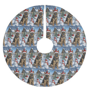 German Shepherd Winter Wonderland Christmas Joy Polyester Weihnachtsbaumdecke