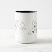 German Shepherd with Ball Line Art with Name Tasse (Zentrum)