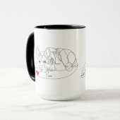 German Shepherd with Ball Line Art with Name Tasse (Vorderseite Links)