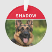 German Shepherd with Dog's Name Photo Christmas Ornament (Vorderseite)