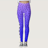 German Shepherd with Hearts Blue Lila Ombre Leggings (Vorderseite)