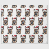 German Shepherd with Santa Hat Geschenkpapier (Flach)