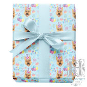 German Shepherd Wrapping Paper in Blue  Geschenkpapier
