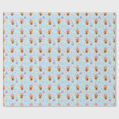 German Shepherd Wrapping Paper in Blue  Geschenkpapier (Flach)