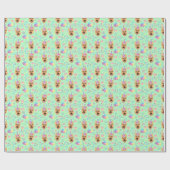 German Shepherd Wrapping Paper in Green  Geschenkpapier (Flach)