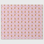 German Shepherd Wrapping Paper in Pink Geschenkpapier (Flach)
