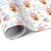 German Shepherd Wrapping Paper in White  Geschenkpapier (Rolleneckpunkt)