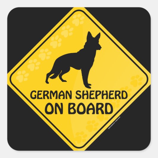 German Shepherd Xing Quadratischer Aufkleber (Vorderseite)