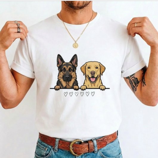 German Shepherd & Yellow Lab for dog lovers T-Shirt